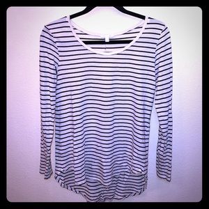 ABOUND Blk/Wht Striped Tunic Top